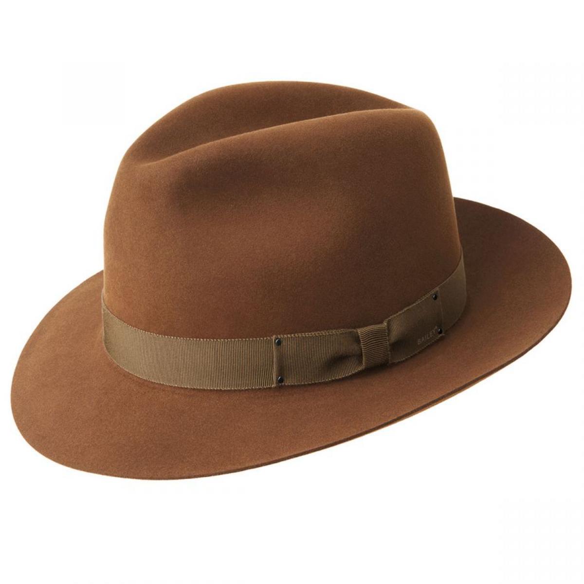 Bailey 1922 | Draper III Fur Felt Fedora Hat | 130082 | lead | COGNAC