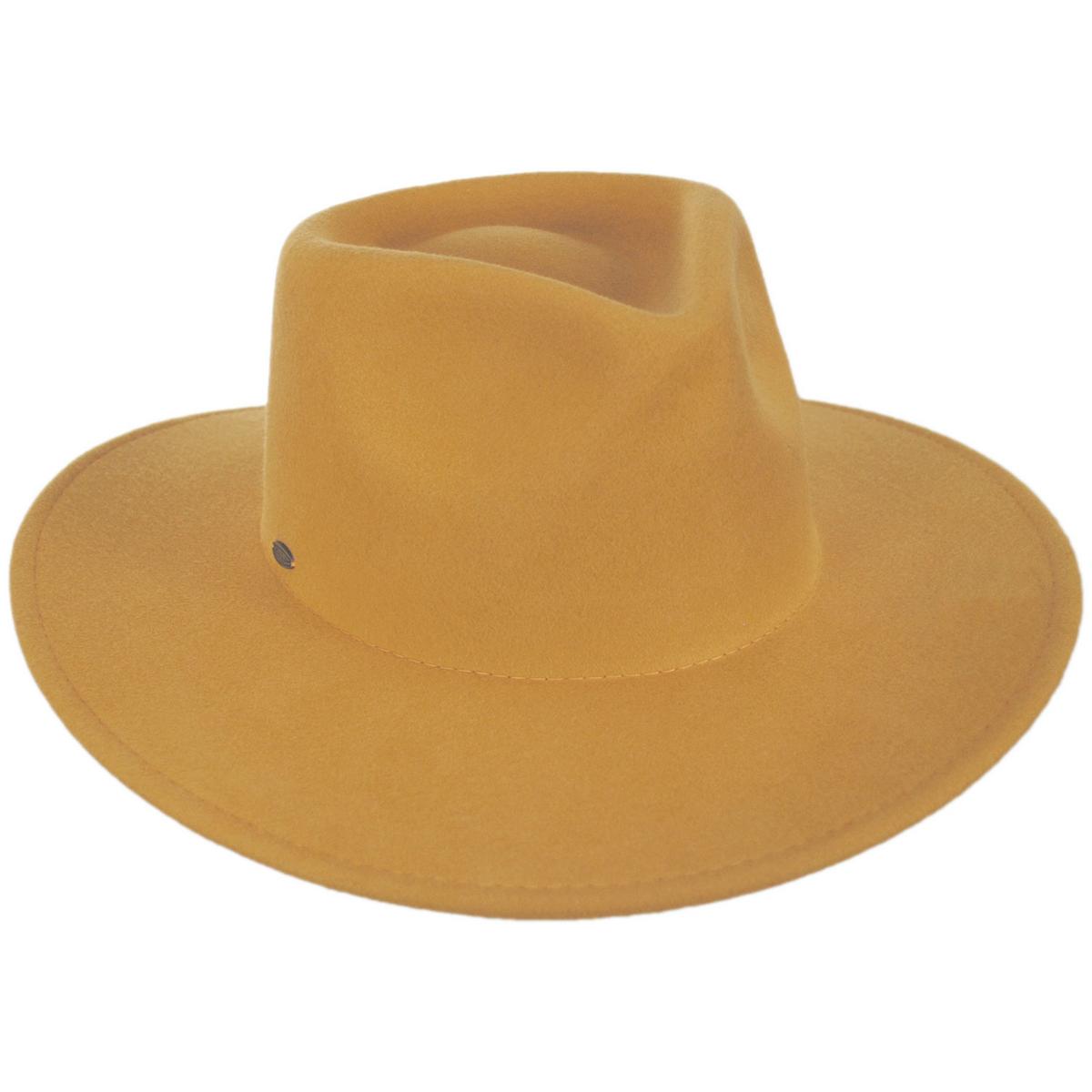 Scala | Kathrina Wool Felt Fedora Hat | 123442 | lead | MUSTARD