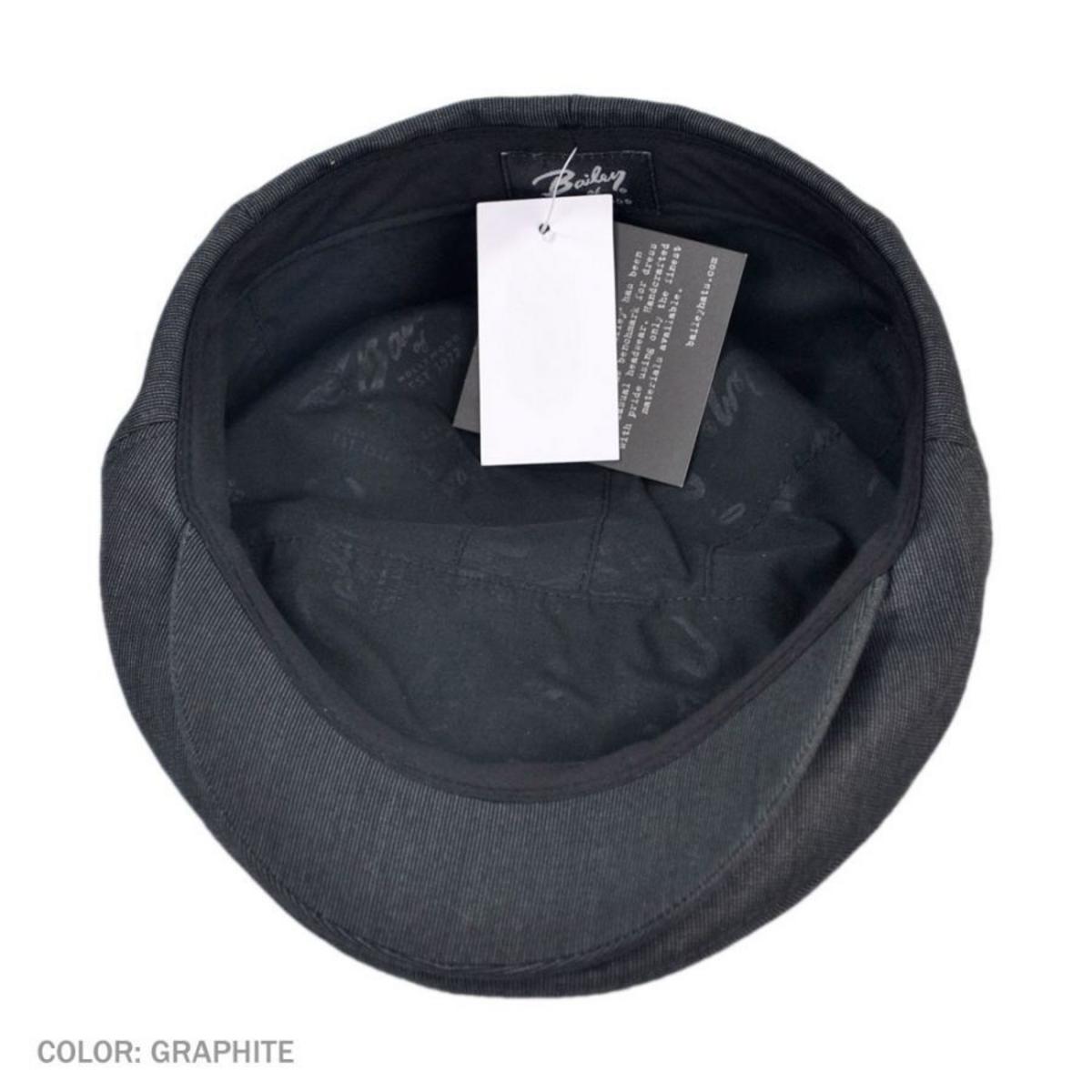 Bailey 1922 | Slater Fabric Ivy Cap | 167114 | under | GRAPHITE