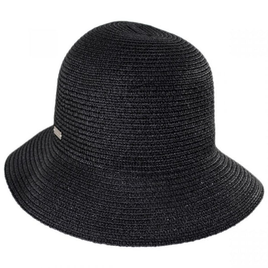 Betmar | Gossamer Toyo Straw Blend Cloche Hat | 101112 | lead | BLACK