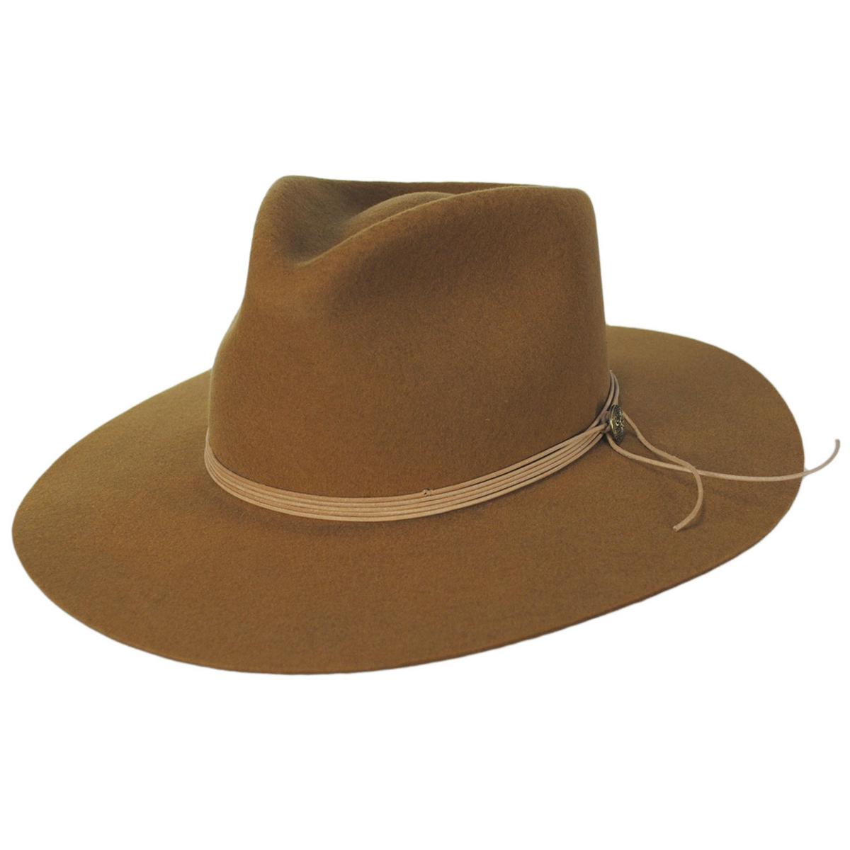 Stetson | Mind's Eye Wool Felt Rancher Fedora Hat | 130739 | lead | TOFFEE