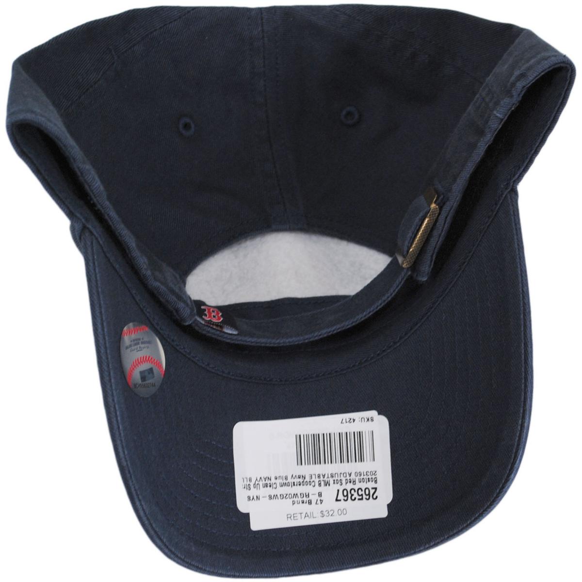 47 Brand | Boston Red Sox MLB Cooperstown Clean Up Strapback Baseball Cap Dad Hat | 203160 | under | NAVY BLUE