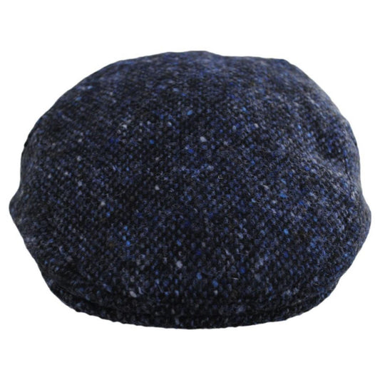 Jaxon & James | Donegal Tweed Foyle Marl Flat Cap | 170019 | front | BLACK/BLUE