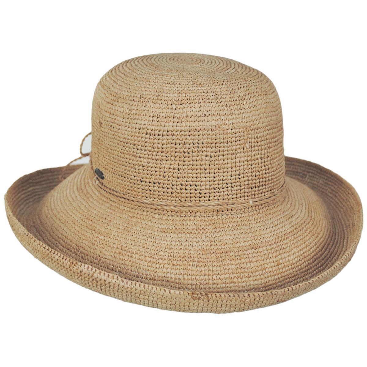 Karen Keith | Coronado Raffia Crochet Straw Breton Sun Hat | 102240 | lead | NATURAL
