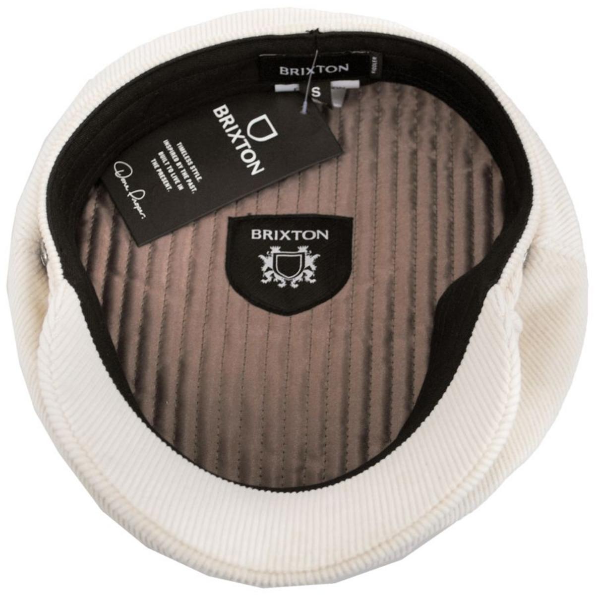 BRIXTON HATS | Corduroy Fiddler Cap - White Cap & Pacific Blue | 181305WCPB | under | WHITE CAP