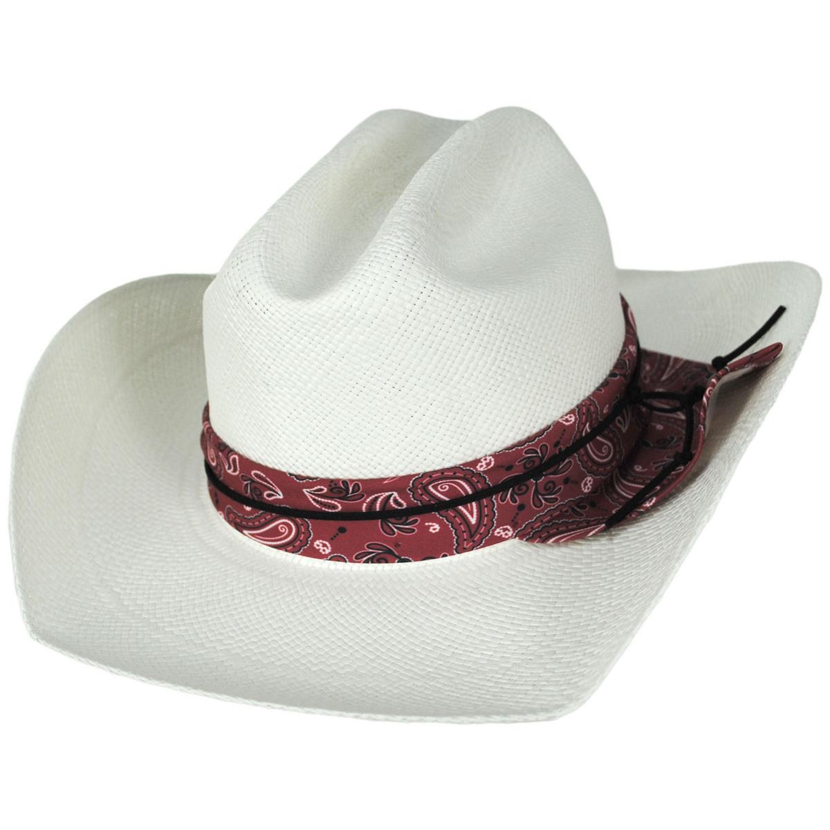 Bigalli | Manaba Panama Straw Western Hat | 129254 | lead | WHITE