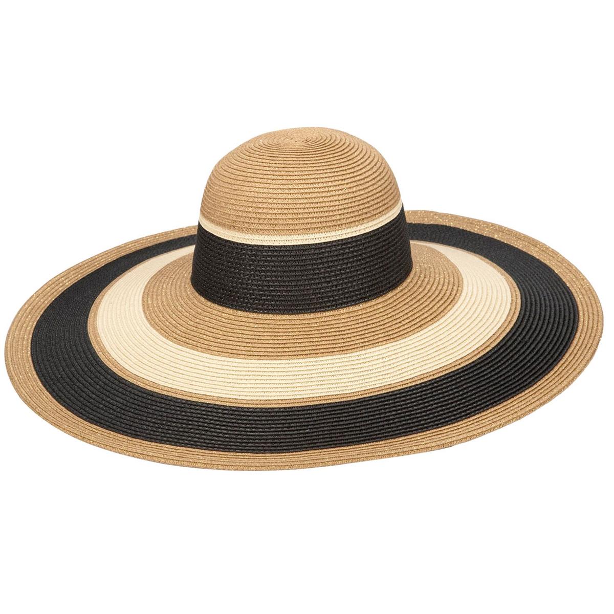 San Diego Hat Company | Las Palmas Striped Toyo Straw Swinger Sun Hat | 103691 | lead | BLACK STRIPE
