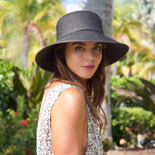 Physician Endorsed | Camelia Toyo Straw Sun Hat | 102674 | lsfone | BLACK