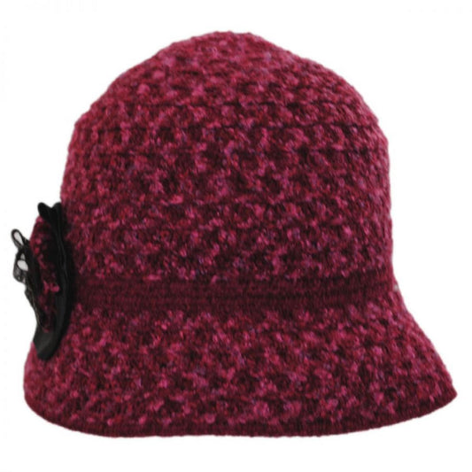 Betmar | Willow Knit Cloche Hat | 106017 | front | BORDEAUX MULTI