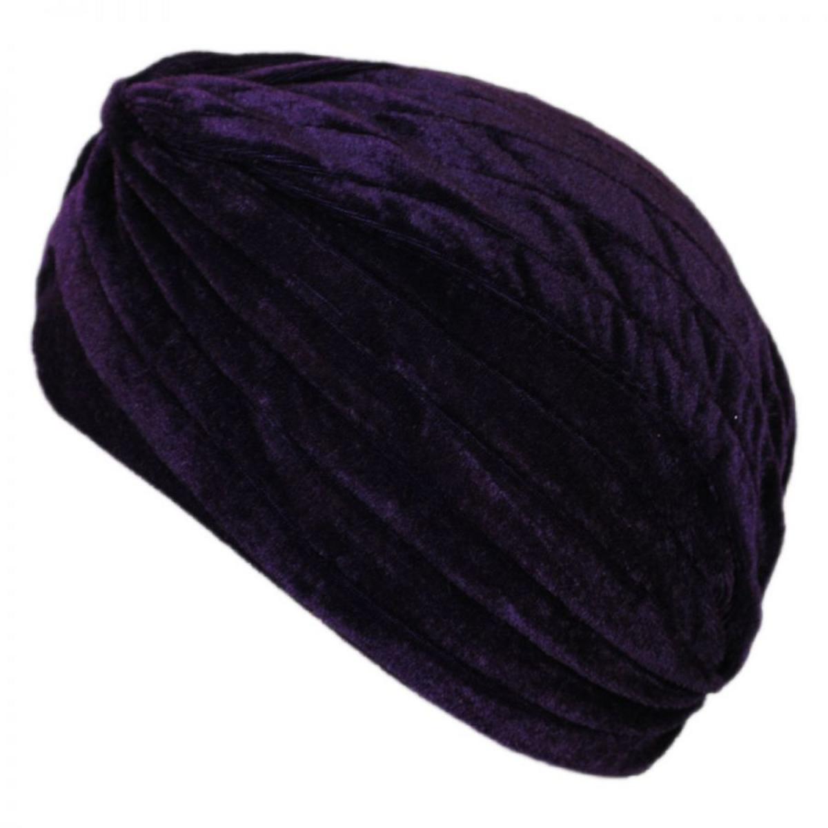 Jeanne Simmons | Velvet Poly Turban | 106533 | front | PURPLE