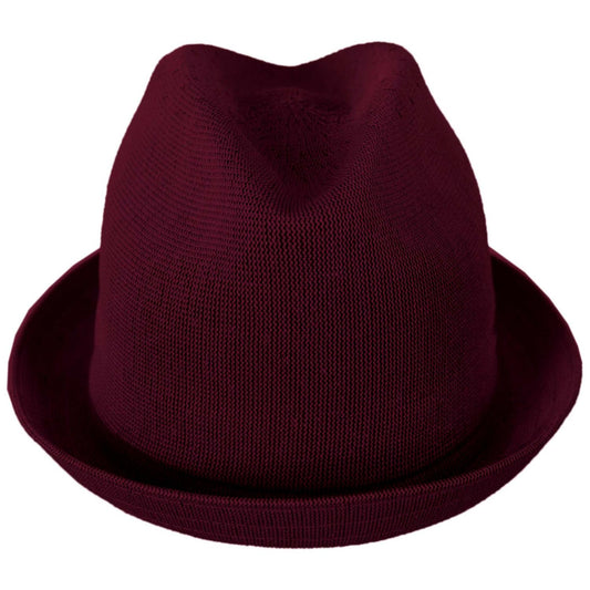 Kangol | Tropic Playa Stingy Brim Fedora Hat - Fashion Colors | 140518SS | front | BURGUNDY