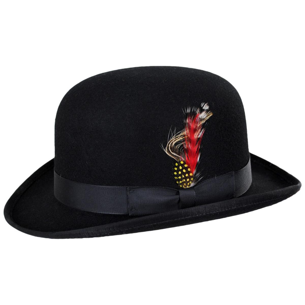 Jaxon Hats | Wholesale Made in the USA - Classics Wool Felt Bowler Hat B2B Pre-Pack | B2B131302 | profile | BLACK