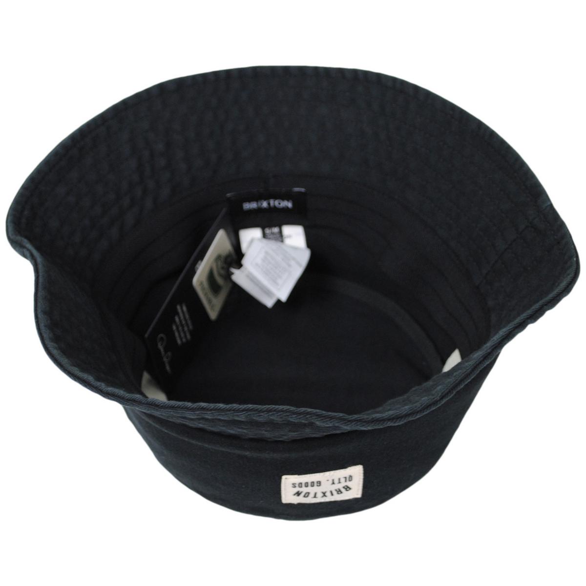 BRIXTON HATS | Woodburn Cotton Packable Bucket Hat | 185553 | under | BLACK SOL WASH