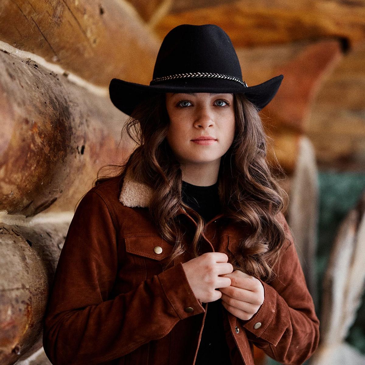 Stetson | Rawhide Buffalo Fur Felt Western Hat | 130626 | lsfone | BLACK
