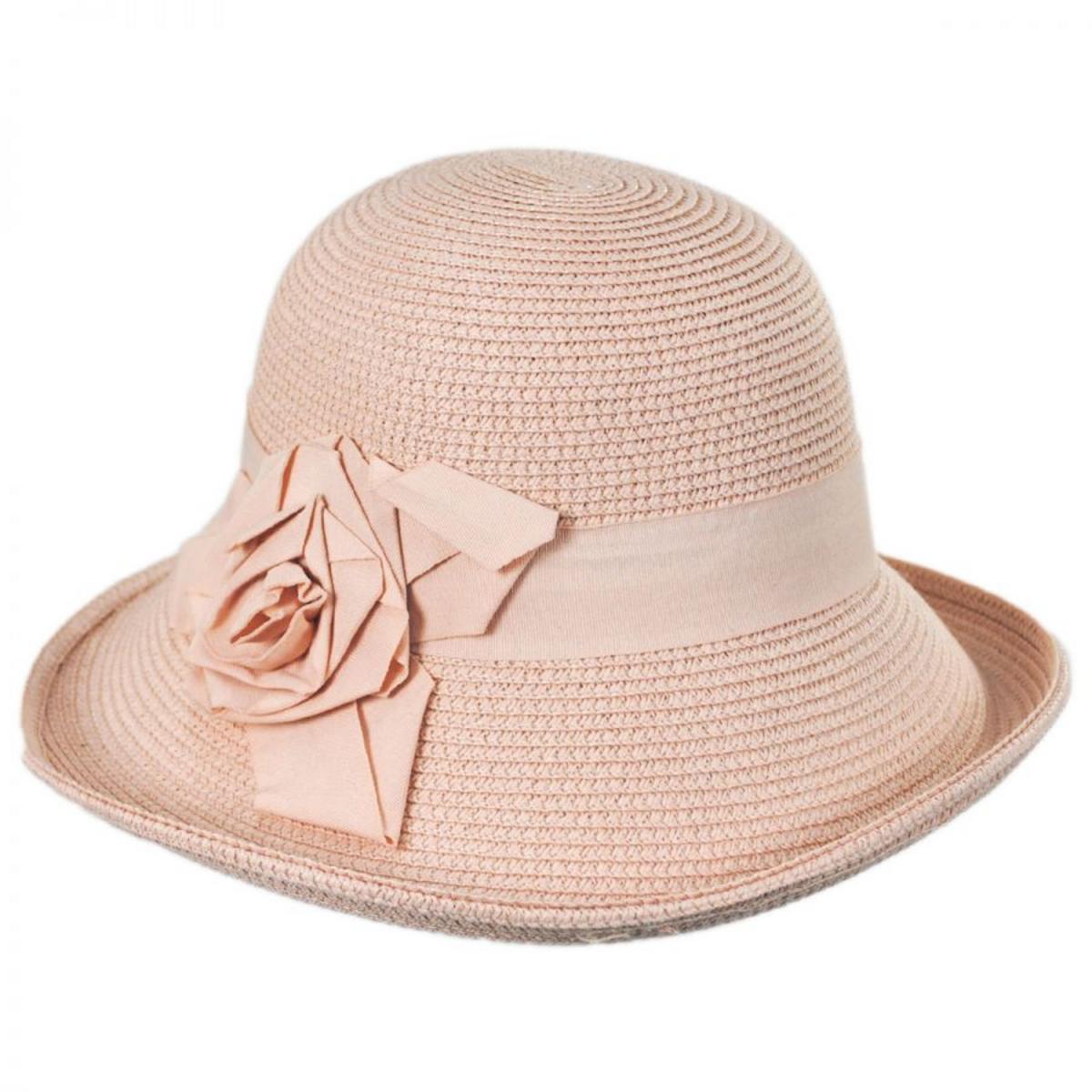 Frances Grey Straw Fedora Sun Hat In Natural/Pink ~Retail $370.00 Oahu - Panama Fedora Straw Hat | Artesano – www.artesano.net main image 2