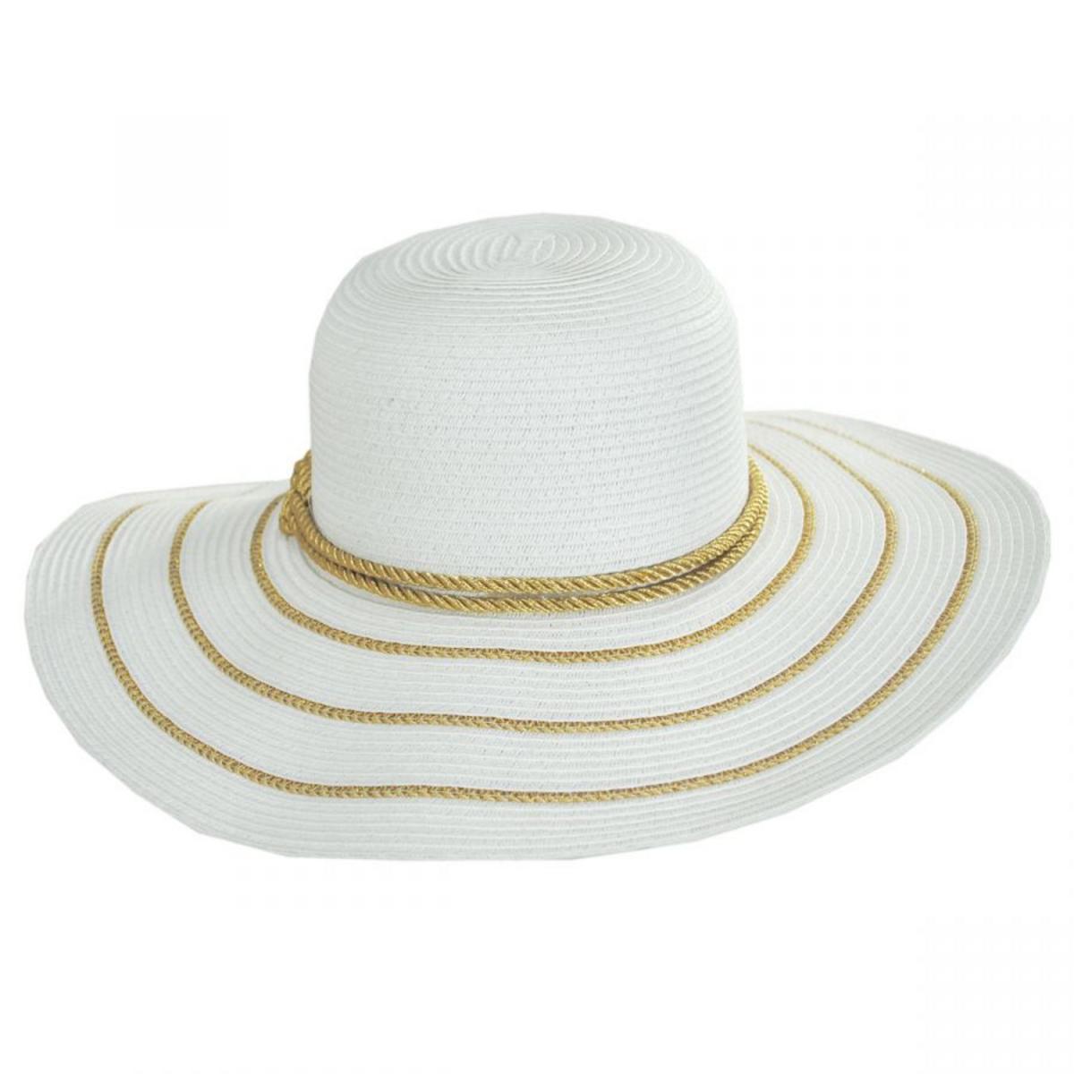 Metallic Sailor Knot Striped Straw Sun Hat