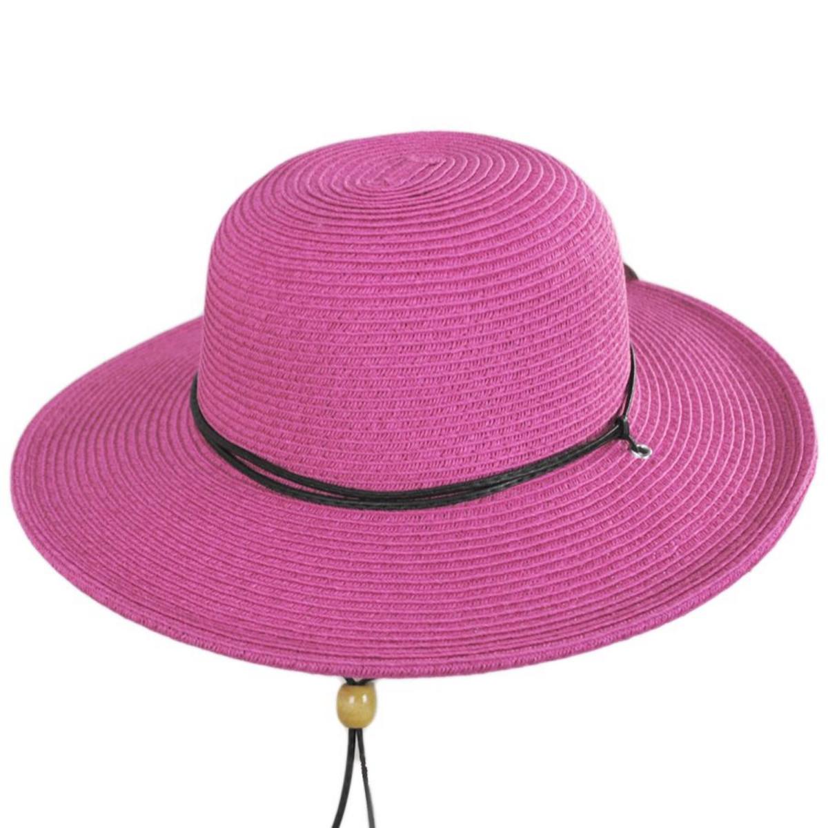 San Diego Hat Company | Kid's Chincord Toyo Straw Sun Hat | 505302 | lead | HOT PINK