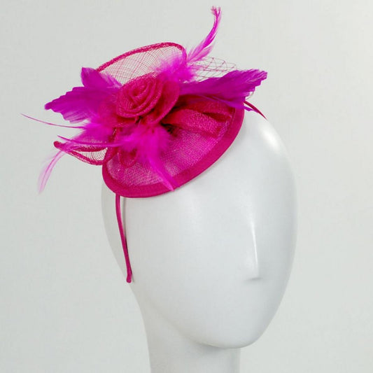 Jeanne Simmons | Mavis Fascinator Hat | 120720 | front | FUCHSIA