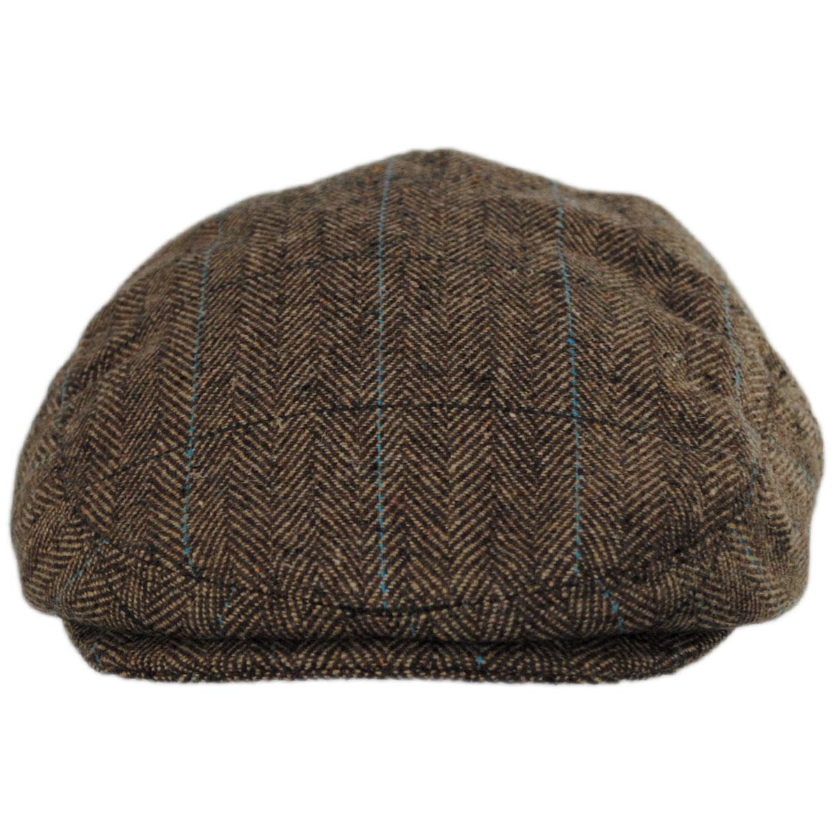 Jaxon Hats | Wholesale Gibson Herringbone Plaid Wool Blend Ivy Cap B2B Pre-Pack | B2B167556 | front | TAN