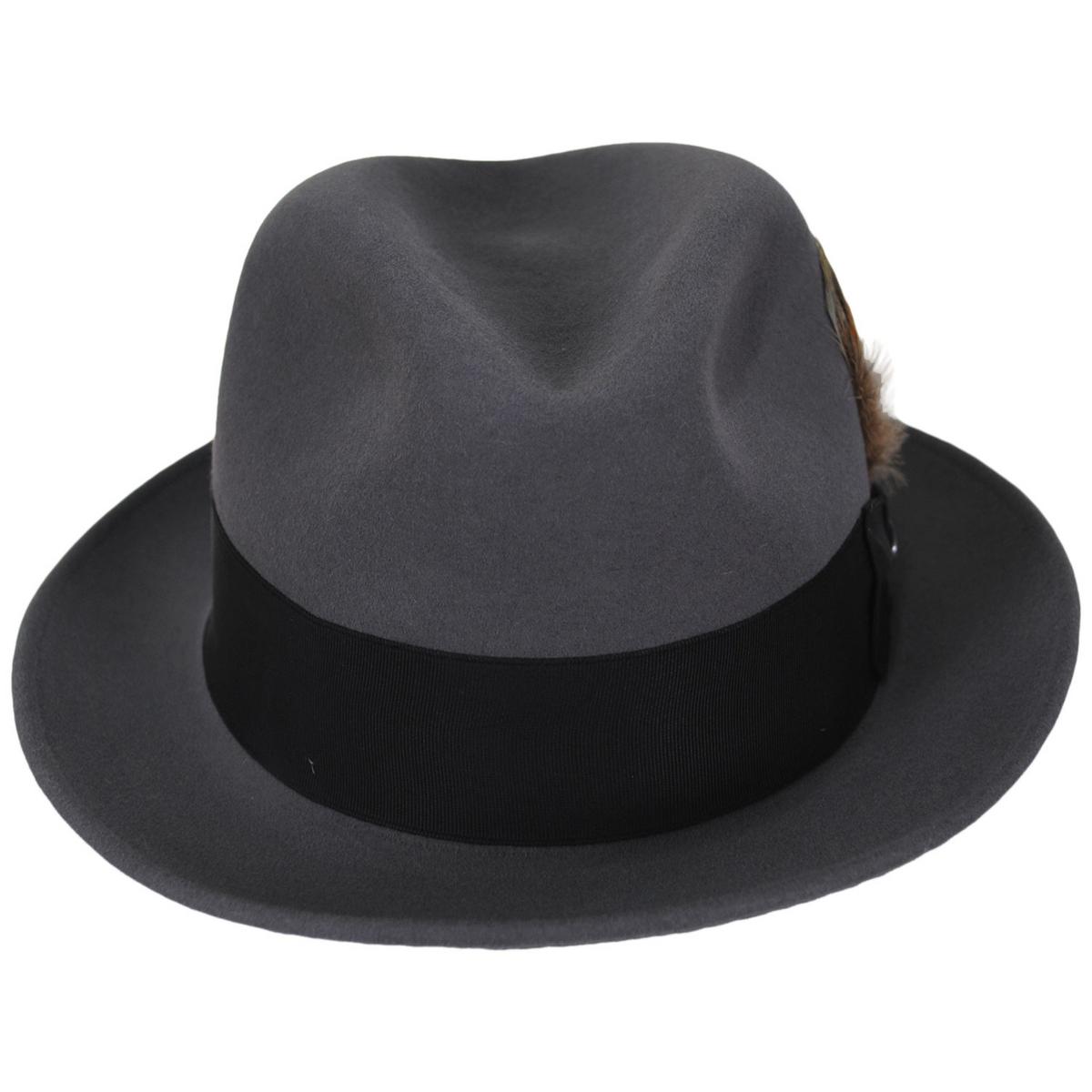 Stetson | Saxon Fur Felt Fedora Hat | 130609 | front | CARIBOU