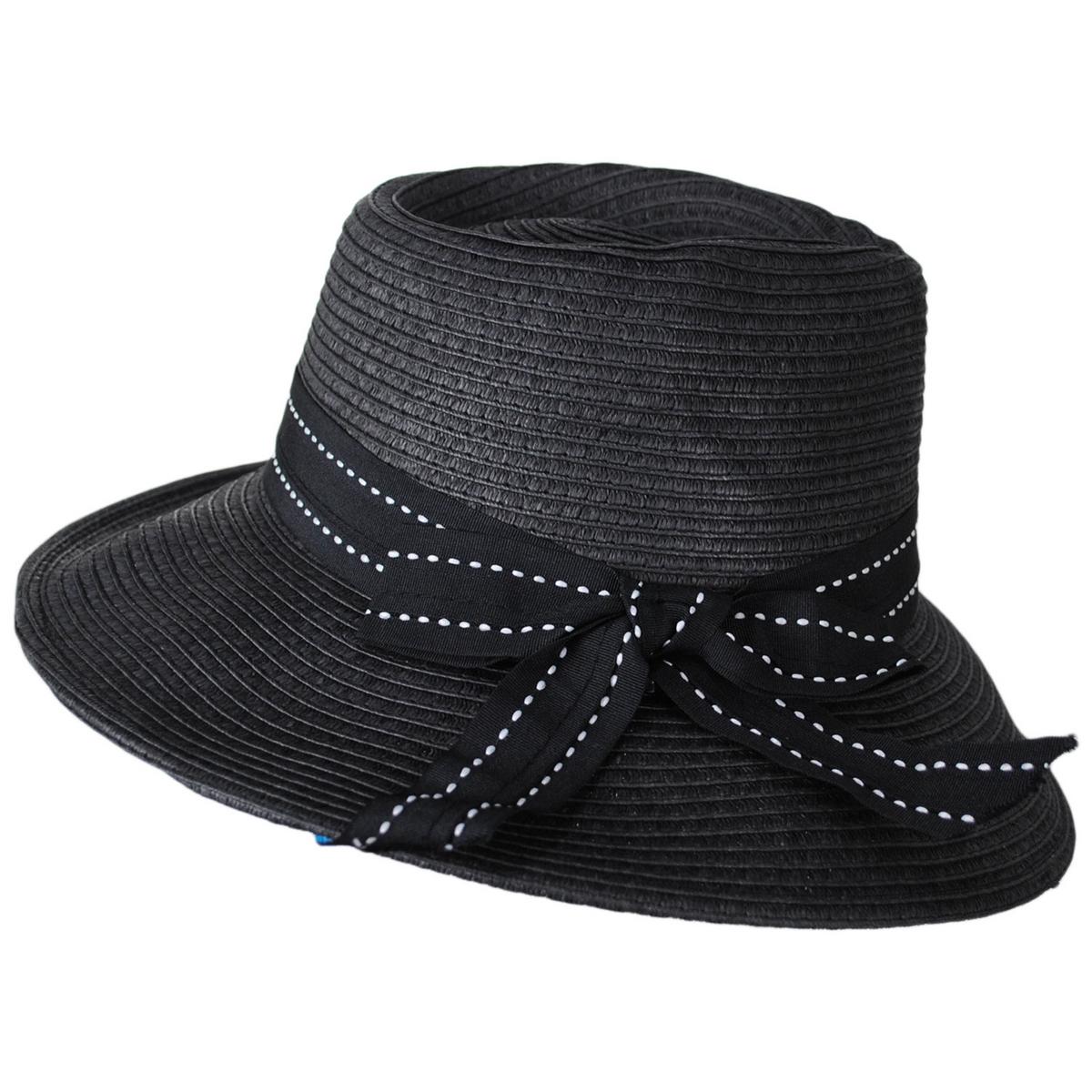 Physician Endorsed | Sadie Toyo Straw Fedora Hat | 102667 | profile | BLACK/BLACK