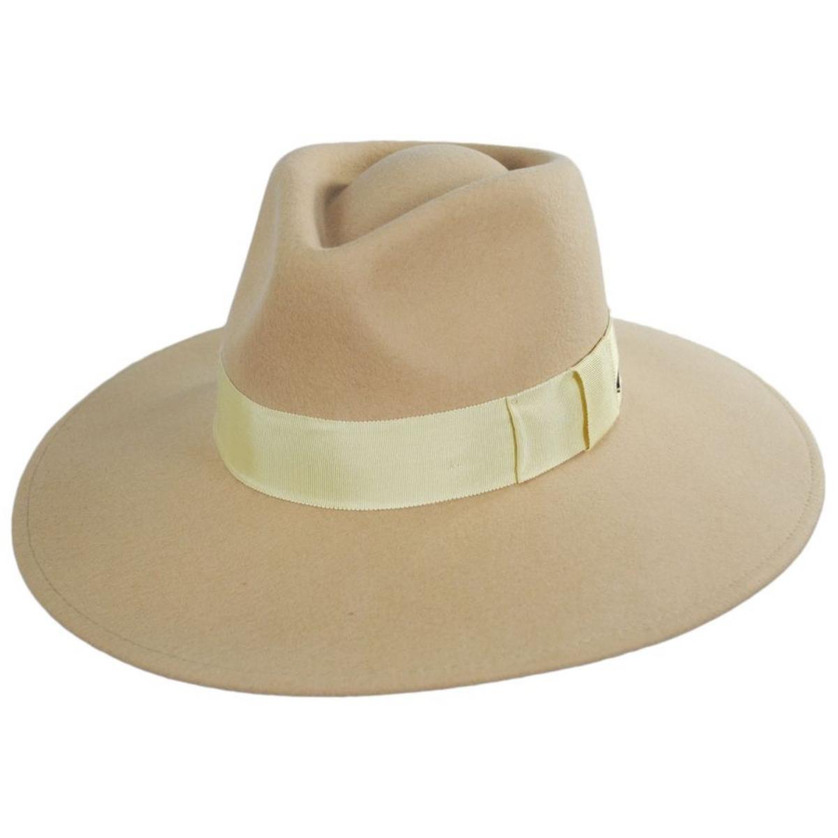 BRIXTON HATS | Joanna Wool Felt Fedora Hat | 123923 | lead | WHEAT