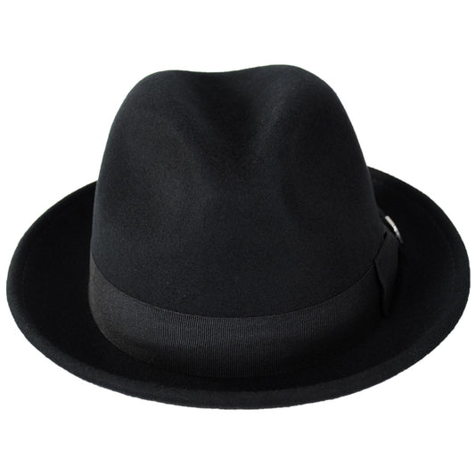 Stacy Adams | Bracco Wool Felt Fedora Hat | 130428 | front | BLACK/BROWN