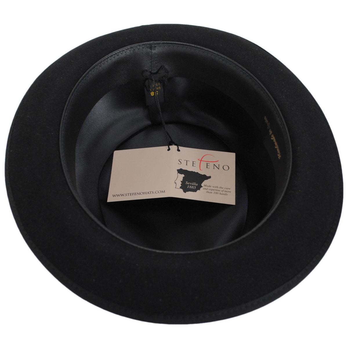 Stefeno Hats | Sully Fur Felt Pork Pie Hat | 136007 | under | BLACK