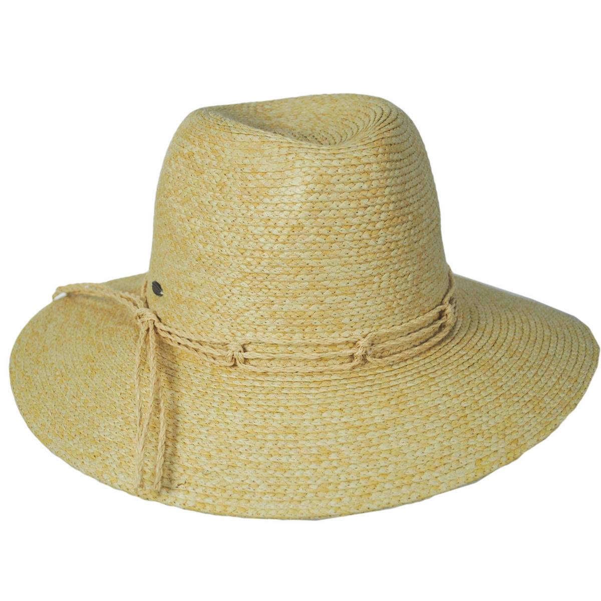 802products カリフォルニアイエロー　ホヤ Llana Toyo Braid Straw Safari Fedora Hat – Village Hat Shop