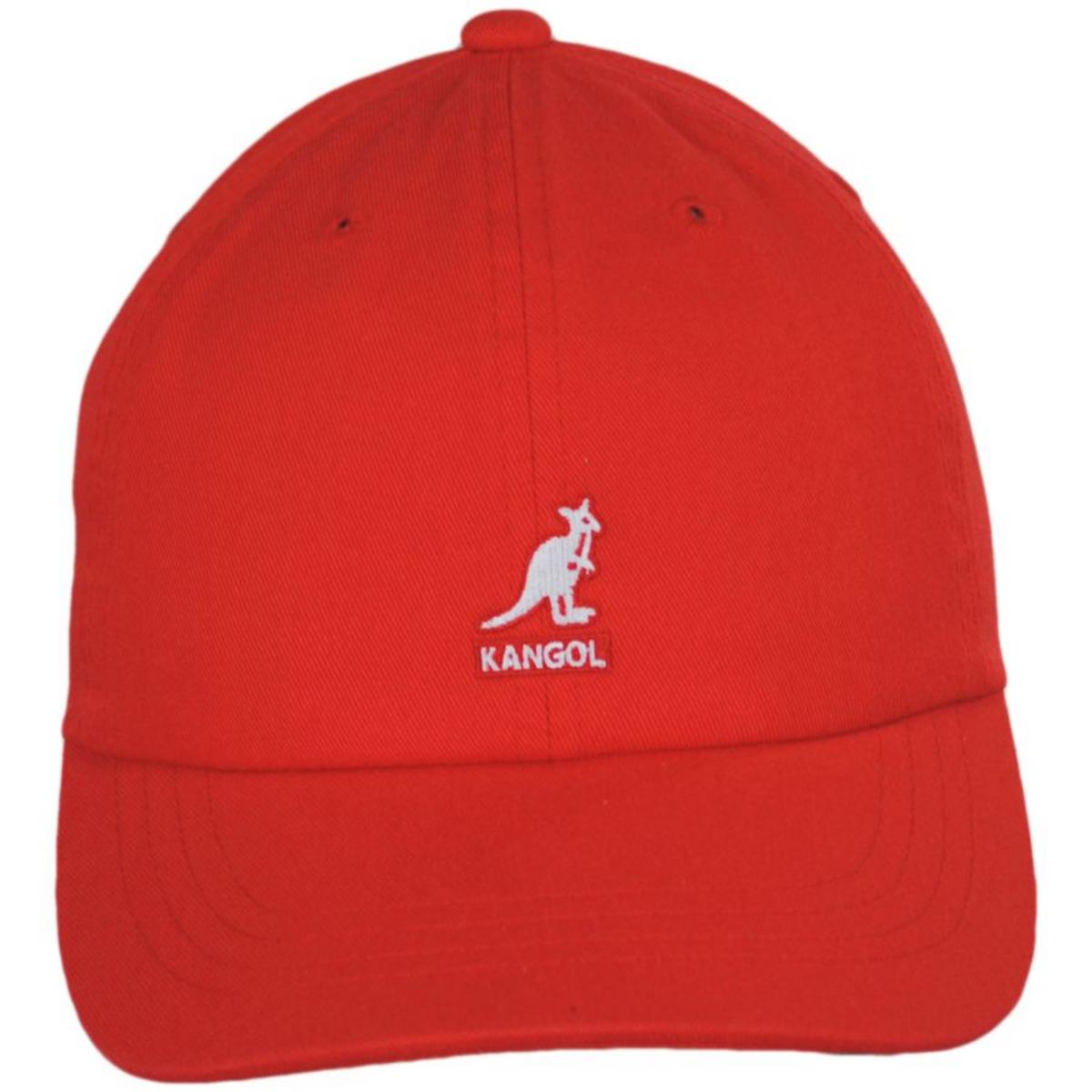 Kangol | Washed Cotton Strapback Baseball Cap Dad Hat - Fashion Colors | 201173A | front | CHERRY GLOW