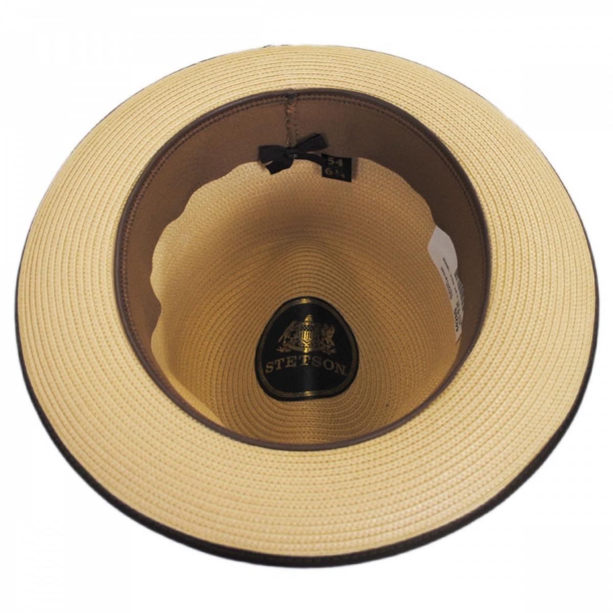Stetson | Latte Florentine Milan Straw Fedora Hat | 126959 | under | SAND