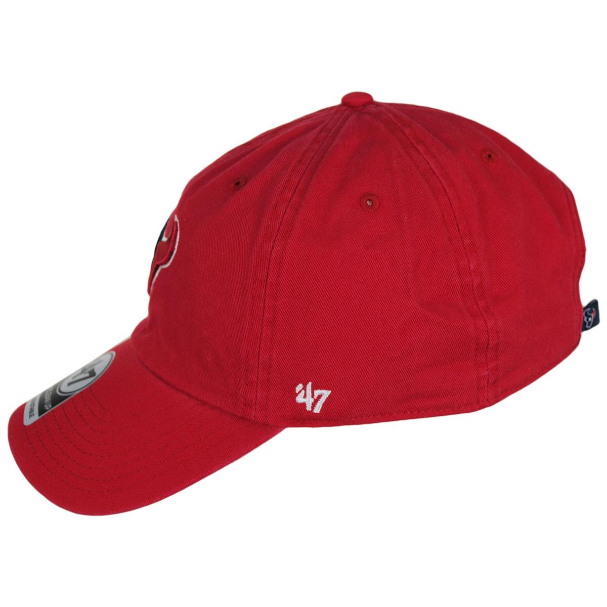 47 Brand | Houston Texans NFL Clean Up Strapback Baseball Cap Dad Hat | 203510 | profile | RED