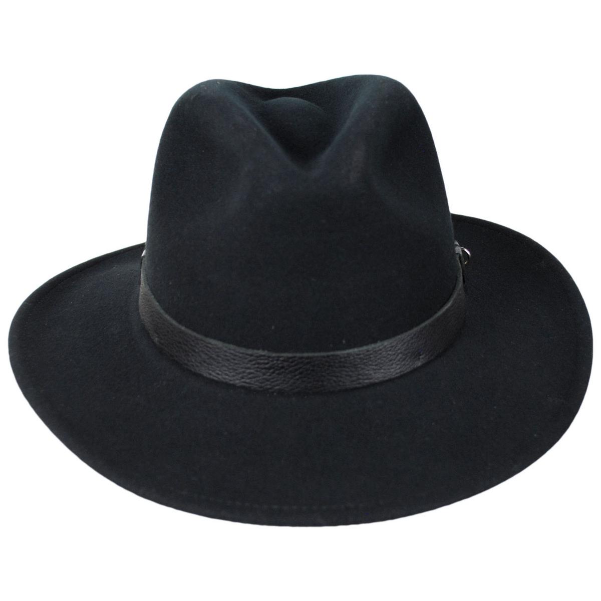Bailey Western | Redline Wool LiteFelt Safari Fedora Hat | 133307 | front | BLACK