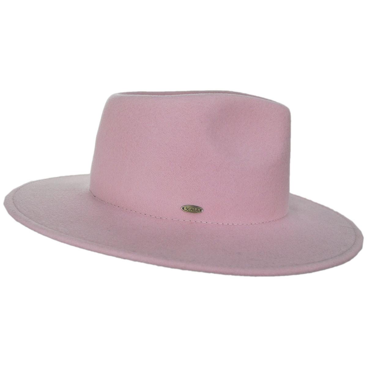 Scala | Kathrina Wool Felt Fedora Hat | 123442 | profile | DUSTY PINK