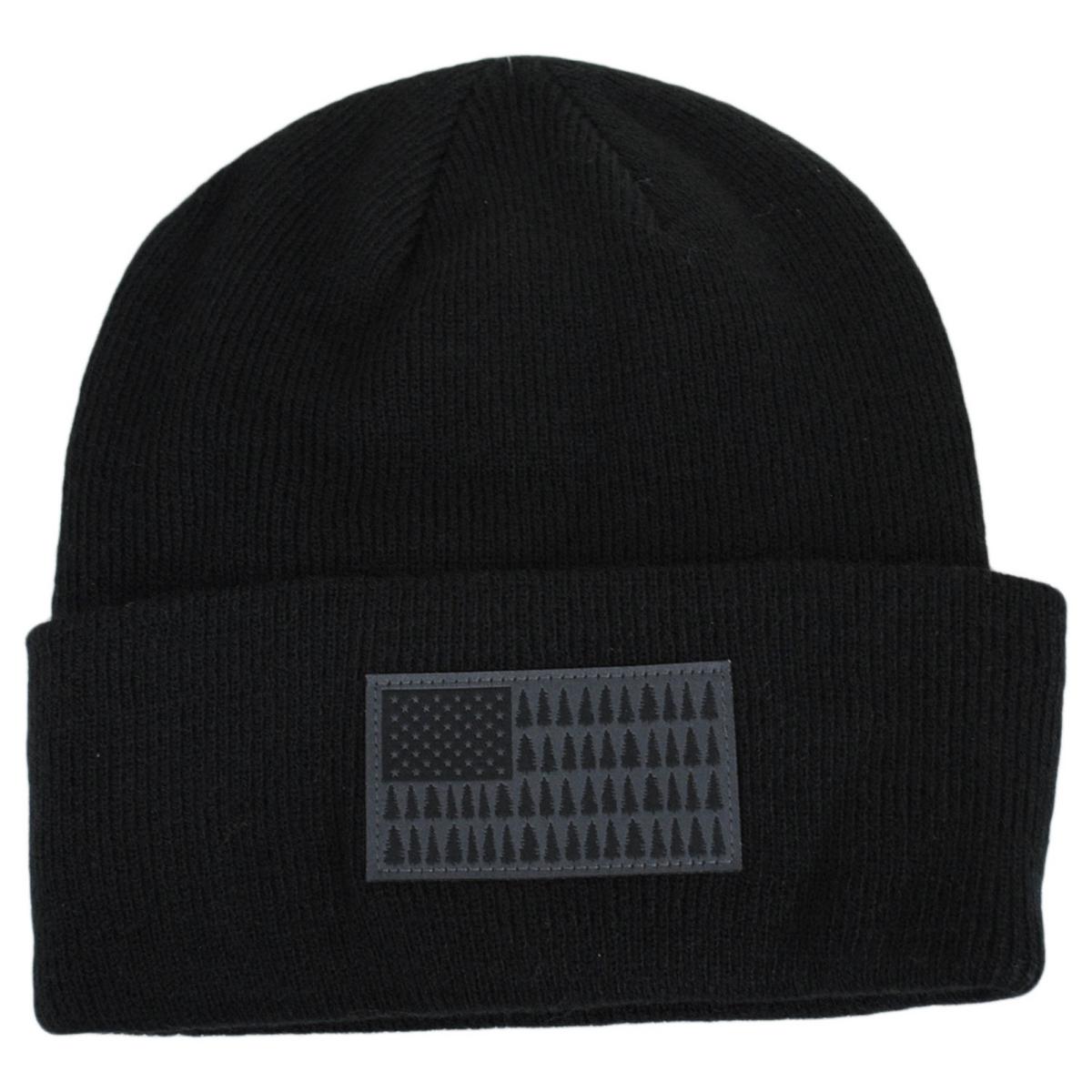 Columbia Sportswear | Tree Flag Acrylic Knit Cuffed Beanie Hat | 500739 | lead | BLACK
