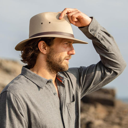 Jaxon Hats | Cotton Safari Fedora Hat | 147250 | lsmtwo | BRITISH TAN