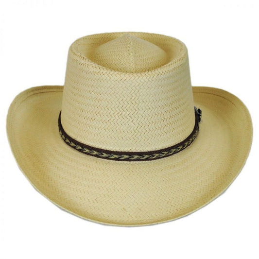 Bailey 1922 | Rockett Raindura Straw Gambler Hat | 127780 | front | TAN