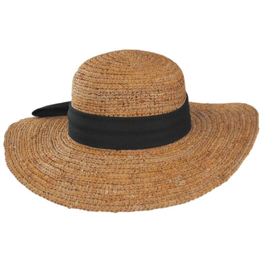 Scala | Linen Band Raffia Straw Swinger Hat | 101403 | front | TEA