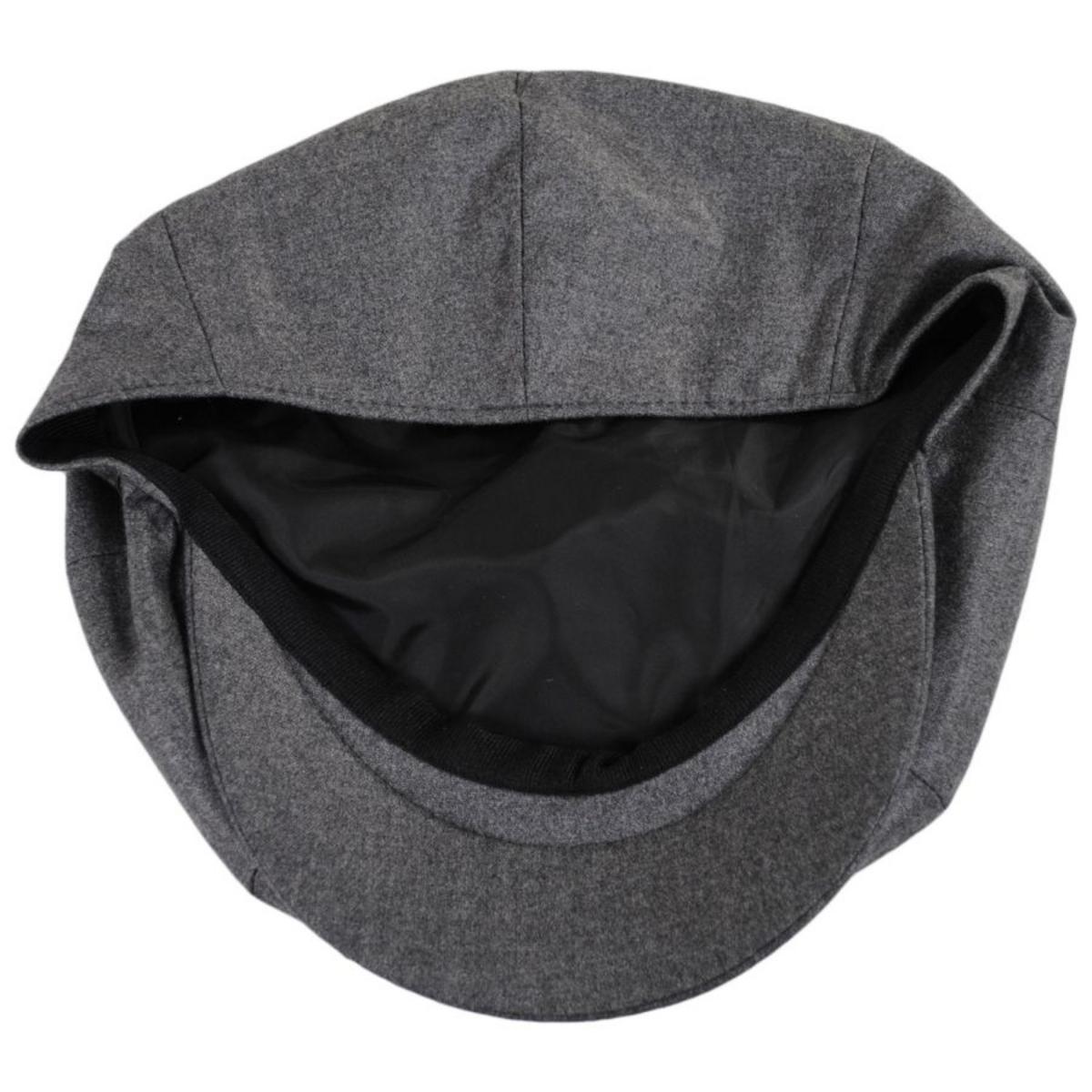 Baskerville Hat Company | Vauxhall Wool Poplin Newsboy Cap | 167672 | under | GREY