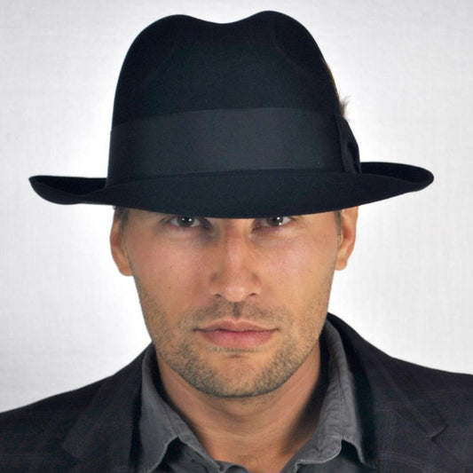 Stetson | Temple Fur Felt Fedora Hat | 130608 | lsmone | BLACK