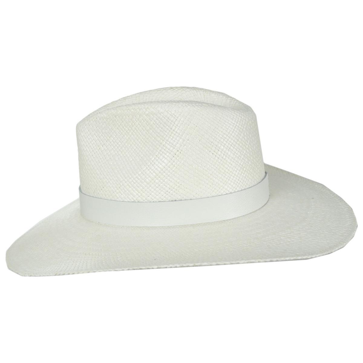 BRIXTON HATS | Harper Panama Straw Fedora Hat | 104050 | profile | WHITE