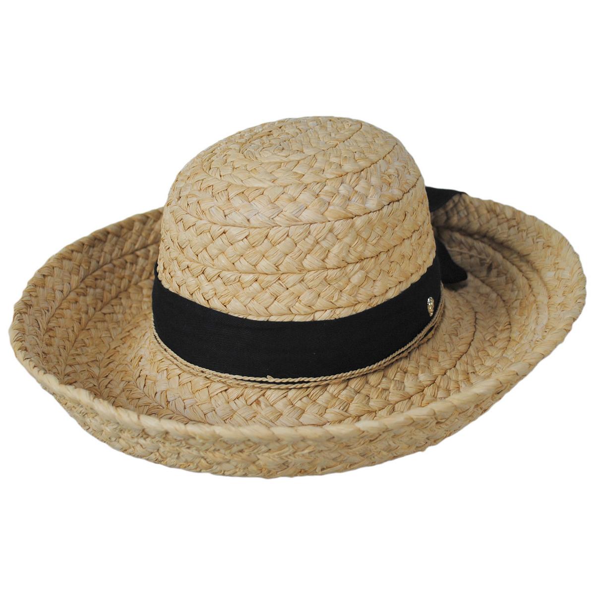 Helen Kaminski | Classic 5 Raffia Wide Braid Sun Hat | 120802 | lead | NATURAL/BLACK