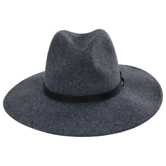BRIXTON HATS | Field Proper Wool Felt Fedora Hat - FINAL SALE | 135647DHG | front | DARK HEATHER GREY
