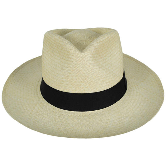 Hats Montecristi | Panama Straw Grade 10 Diamond Crown Fedora Hat | 127130 | front | NATURAL