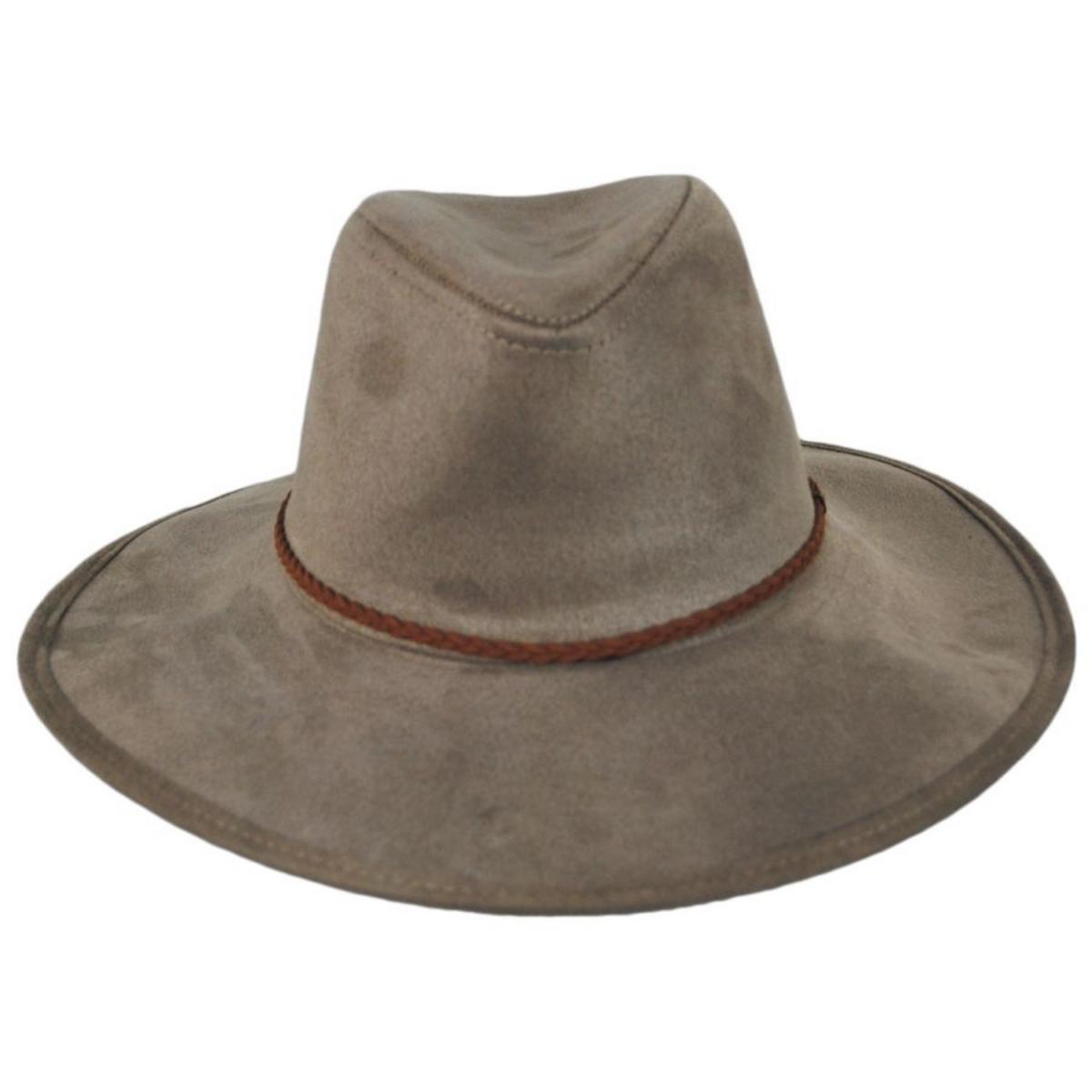 Vegan Suede Safari Fedora Hat