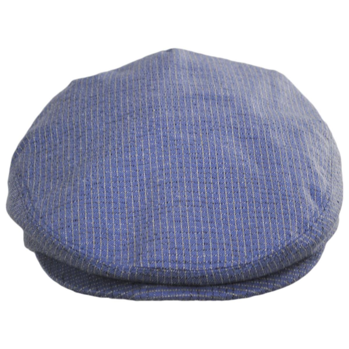 Baskerville Hat Company | Wholesale Tenby Cotton Mini Windowpane Ivy Cap B2B Pre-Pack | B2B167675 | front | DENIM BLUE