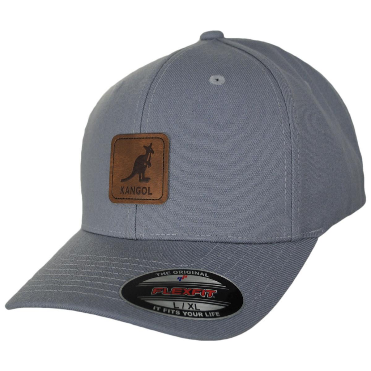 Kangol | Leather Patch Flexfit Fitted Baseball Cap | 201125 | lead | SILVER