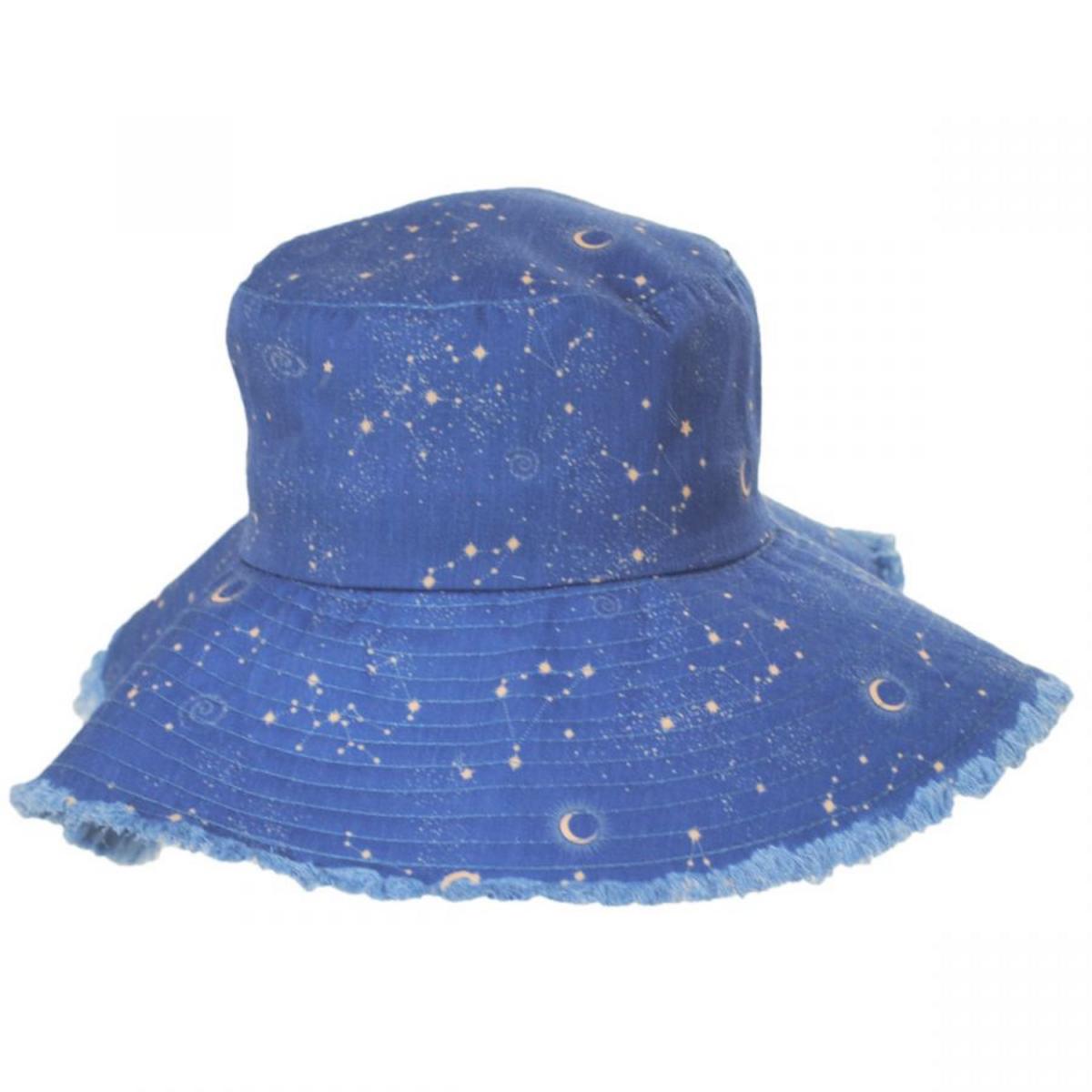 Peter Grimm | Star Tracker Frayed Cotton Bucket Hat | 108600 | front | BLUE