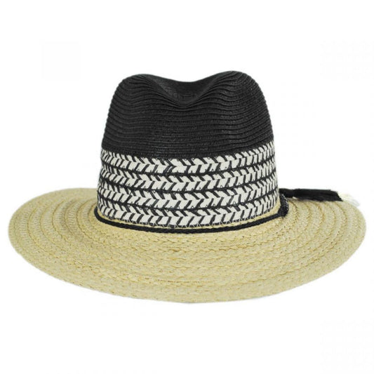 Cappelli | Kitts Toyo Straw Safari Fedora Hat | 101256 | front | BLACK