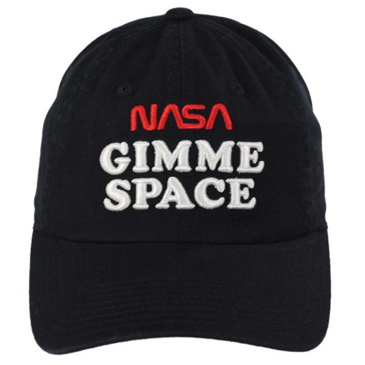NASA | NASA Gimme Space Cotton Strapback Baseball Cap Dad Hat | 210371 | front | BLACK